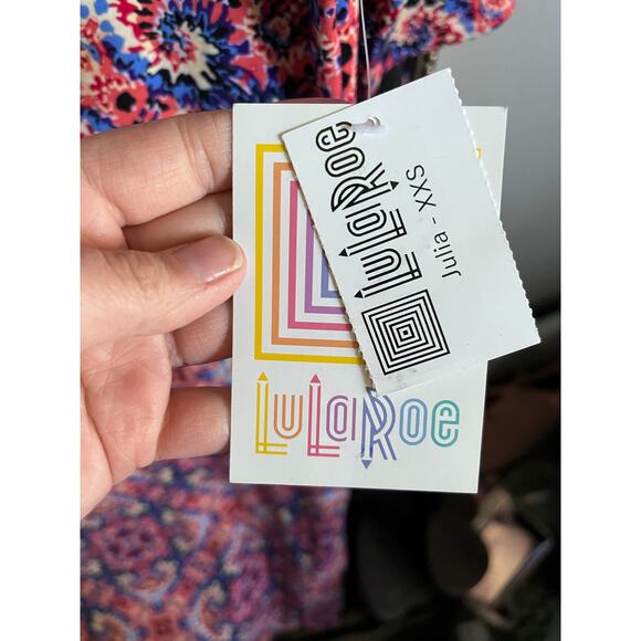 NWT LuLaRoe floral geometric dress xxs - Picture 2 of 4